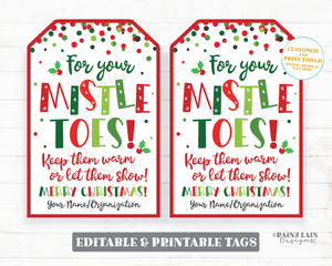 For your Mistle Toes Christmas Gift Tag Socks Gift Pedicure Nail Polish Manicure Set Holiday Gift Tags Friend Daycare Teacher Thank you