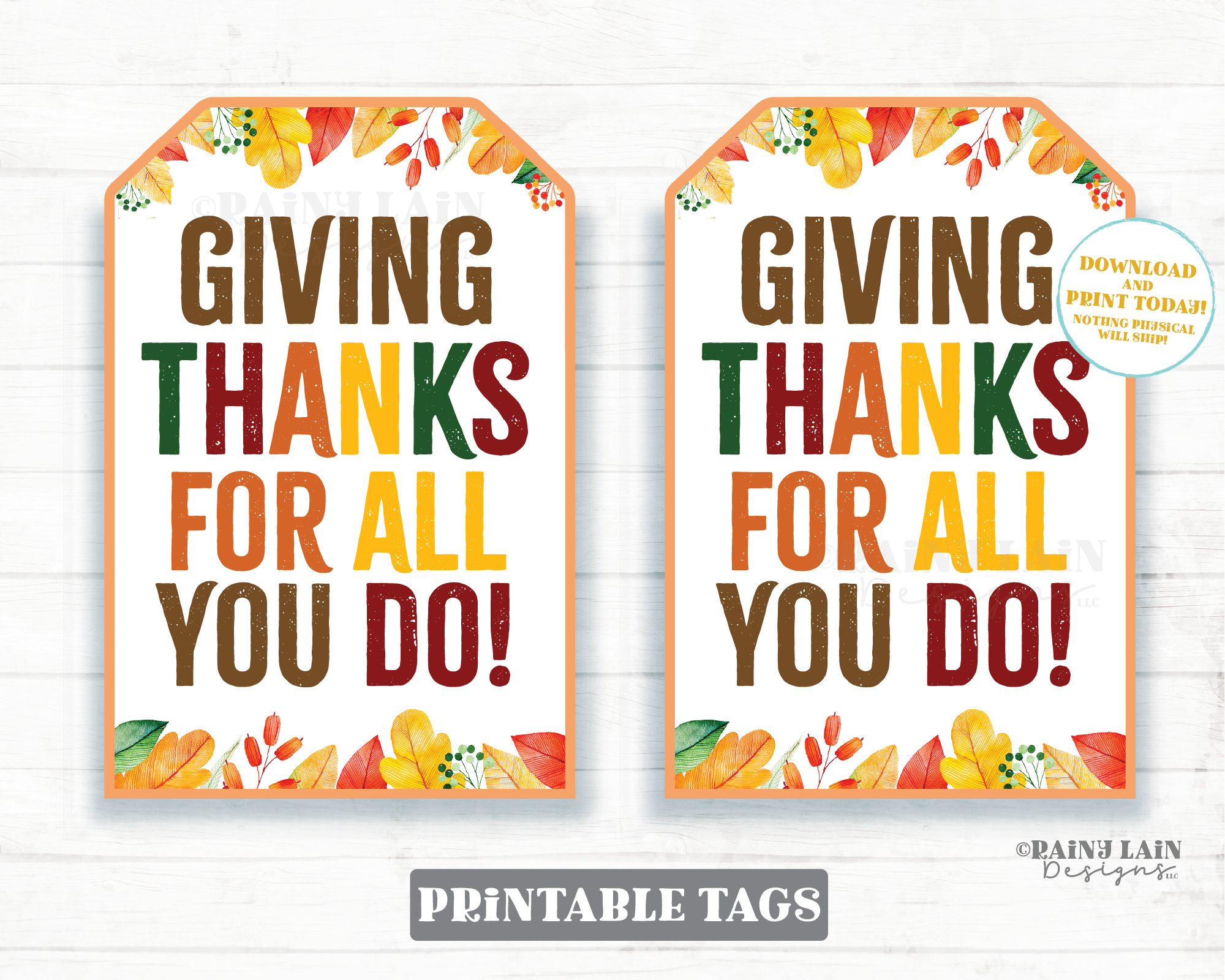 Giving Thanks for all you do Tags, Thankful Tags, Pie Tags, Thanksgiving Gift Tag, Employee Staff Teacher Pie Tags PTO Teacher Gift Tag