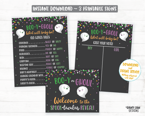Halloween Gender Reveal Signs Old Wives Tales Sign Gender Voting Poster Ghost Gender Reveal Welcome Booy or Ghoul Gender Reveal Decoration