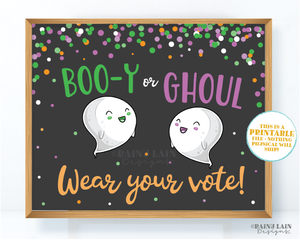 Halloween Gender Reveal Wear Your Vote Sign, Spook-tacular Gender Reveal, Ghost Gender Reveal Wear Your Guess Sign, Booy or Ghoul Sign
