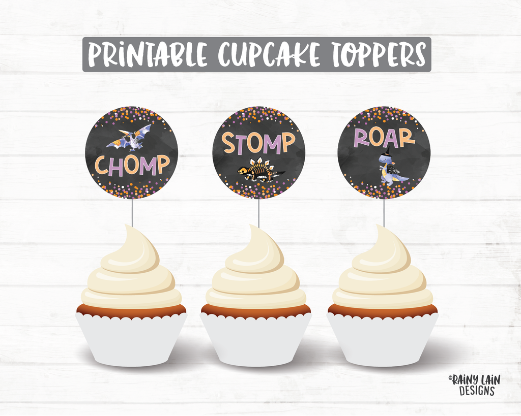 halloween-dinosaur-birthday-party-cupcake-toppers-dinosaur-birthday-cu-rainy-lain-designs-llc for Free Printable Dinosaur Cupcake Toppers Halloween Dinosaur Birthday Party Cupcake Toppers Dinosaur Birthday Cu – Rainy Lain Designs LLC for Free Printable Dinosaur Cupcake Toppers