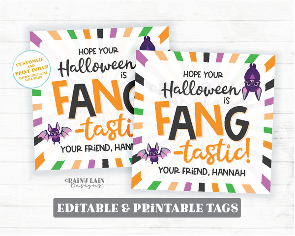 Halloween is Fang-tastic Tags Toy Fang Party Favor Halloween Trick or Treat Fangtastic From Teacher Student Classroom Friend Classmate PTO