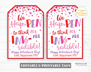Printable Valentines, Editable Valentines, Coworker Gift