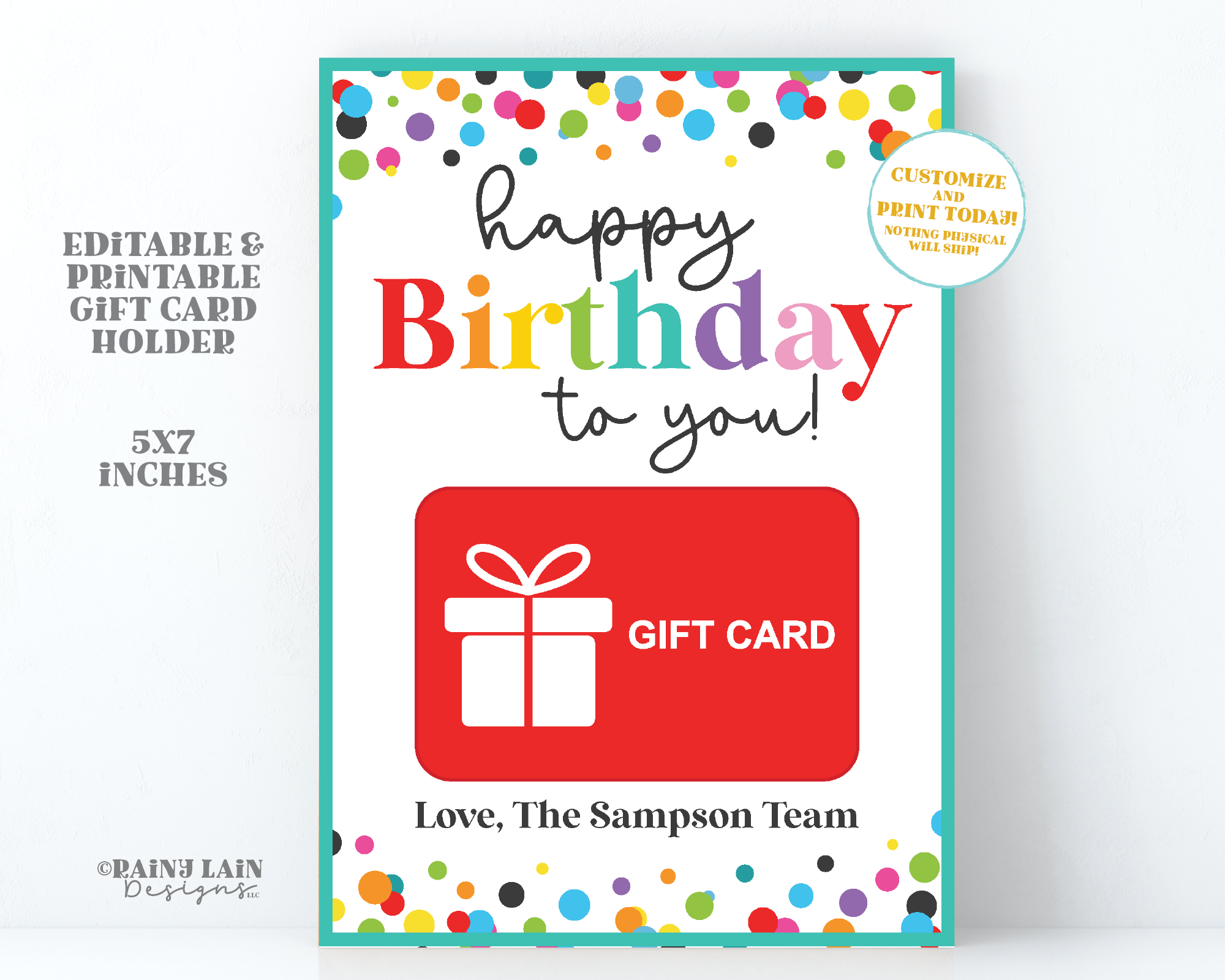 Happy Birthday Gift Card Holder Giftcard Holder From Group Office Scho –  Rainy Lain Designs LLC