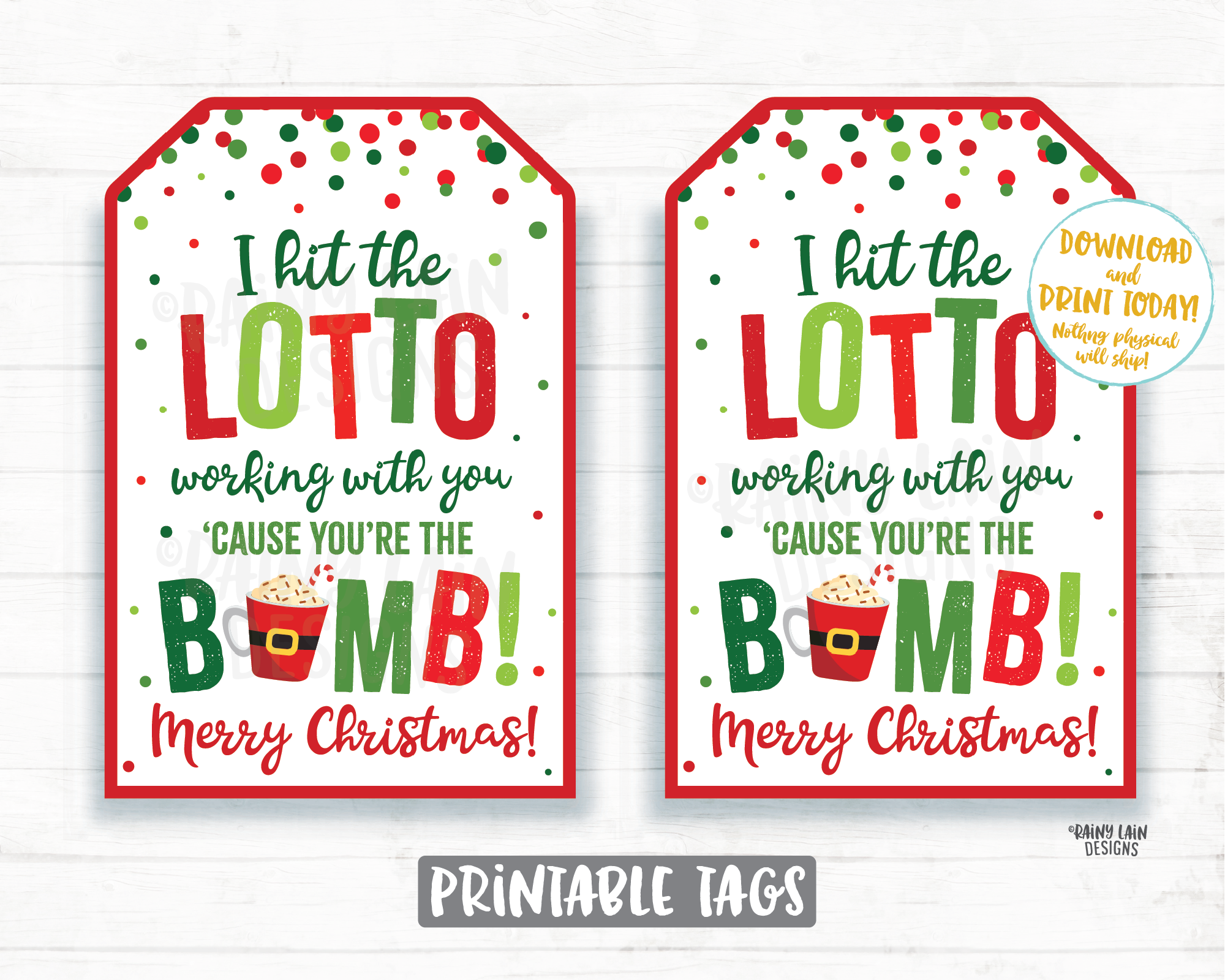 I hit the lotto working with you you're the bomb tags Lottery Ticket Hot Cocoa Bomb Chocolate Bomb Christmas 2020 Funny Co-Worker Gift Ideas