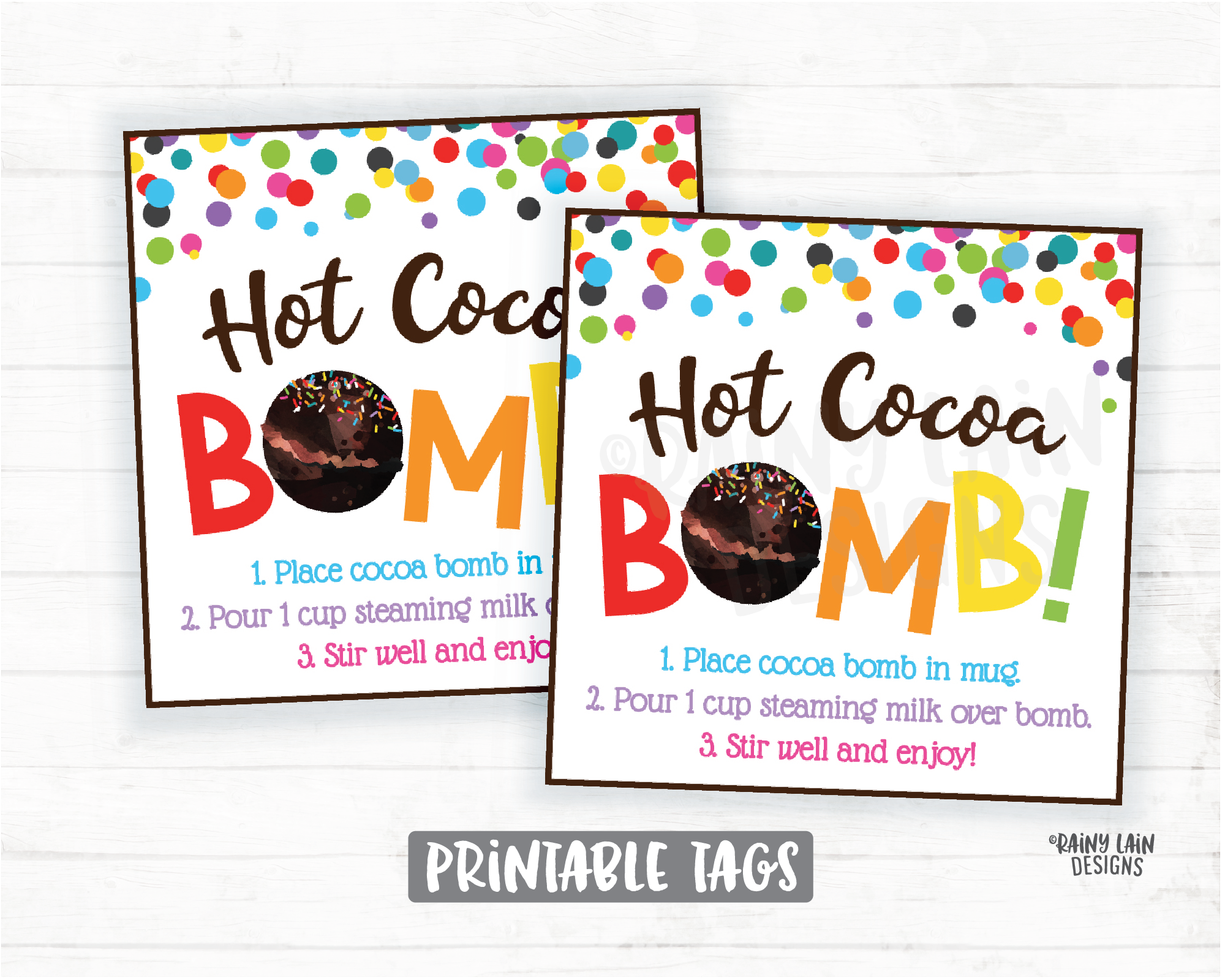 Cocoa Bomb Tags, Hot Chocolate Bomb Tag, Hot Cocoa Bomb Tag, Employee Staff Appreciation Tags Teacher Thank you Tag Bakery Instructions