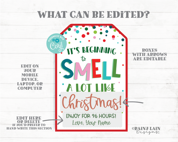 It's Beginning to Smell a lot Like Christmas Tag Holiday Gift Stovetop Potpourri Candle Essential Oils Employee Staff Teacher PTO Thank you