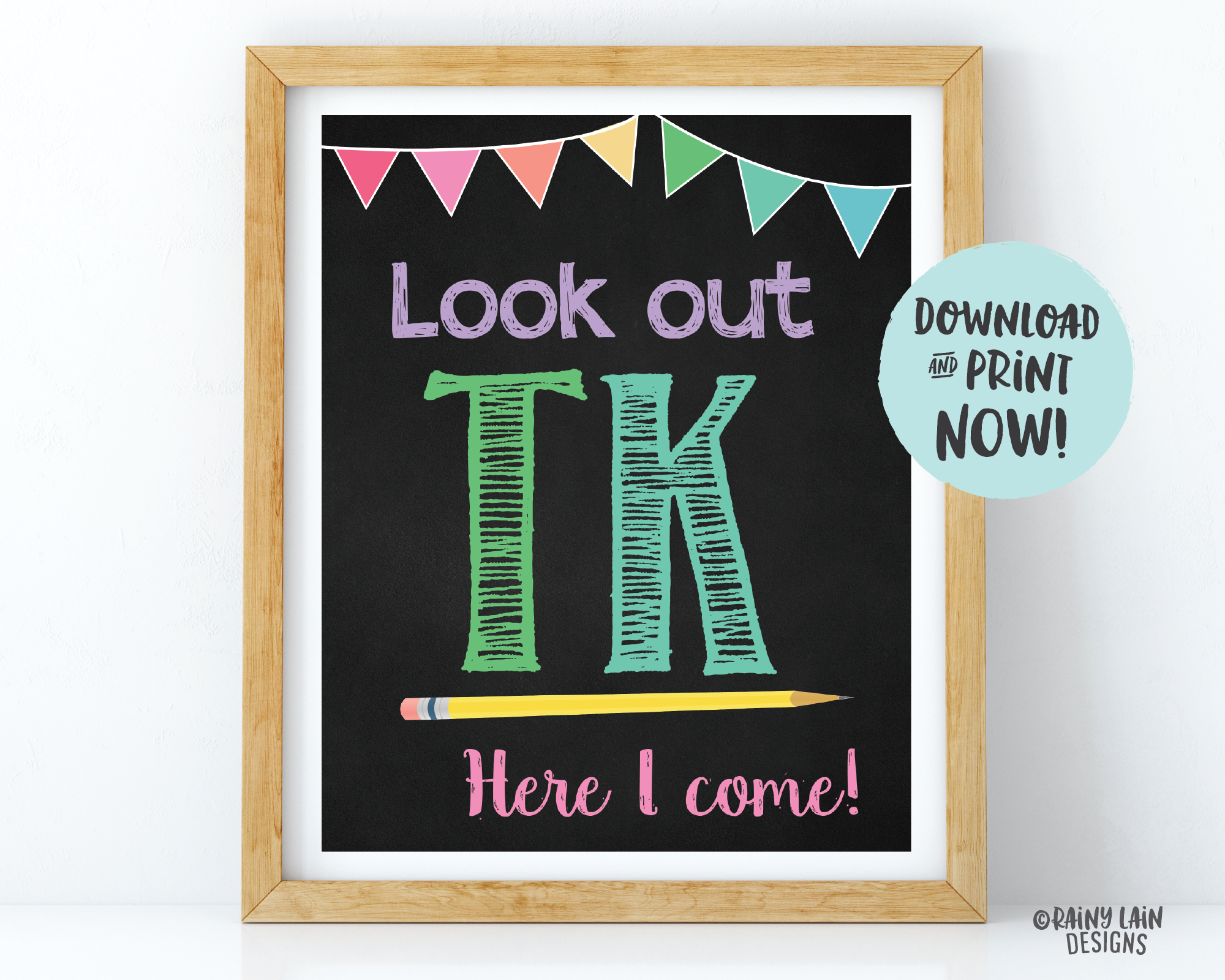 Look Out TK Here I Come Sign, TK Here I Come Poster, First Day of TK Sign Kindergarten Pre-K Here I come Pre-K First Day Instant Download