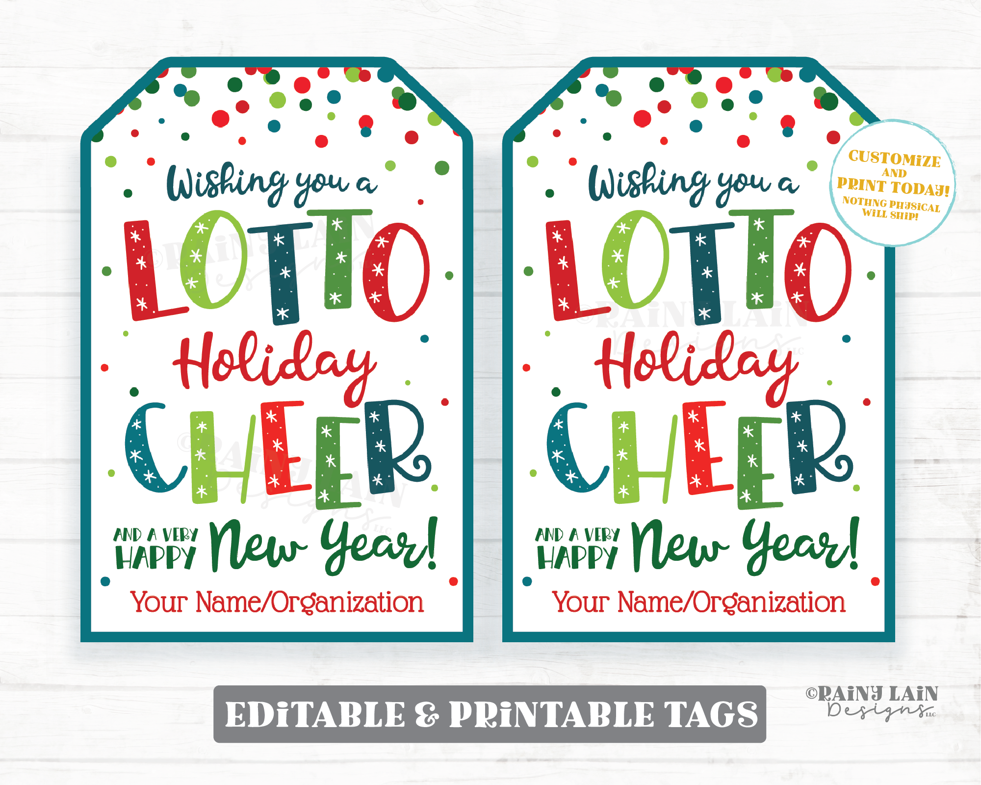 Christmas Lottery Ticket Holder, Wishing You a Lotto Holiday Cheer - Press  Print Party!