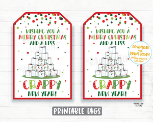 Merry Christmas Less Crappy New Year Christmas Toilet Paper Tags Christmas 2020 Gift Ideas Gift Card Holder Funny Neighbor Friend Co-Worker