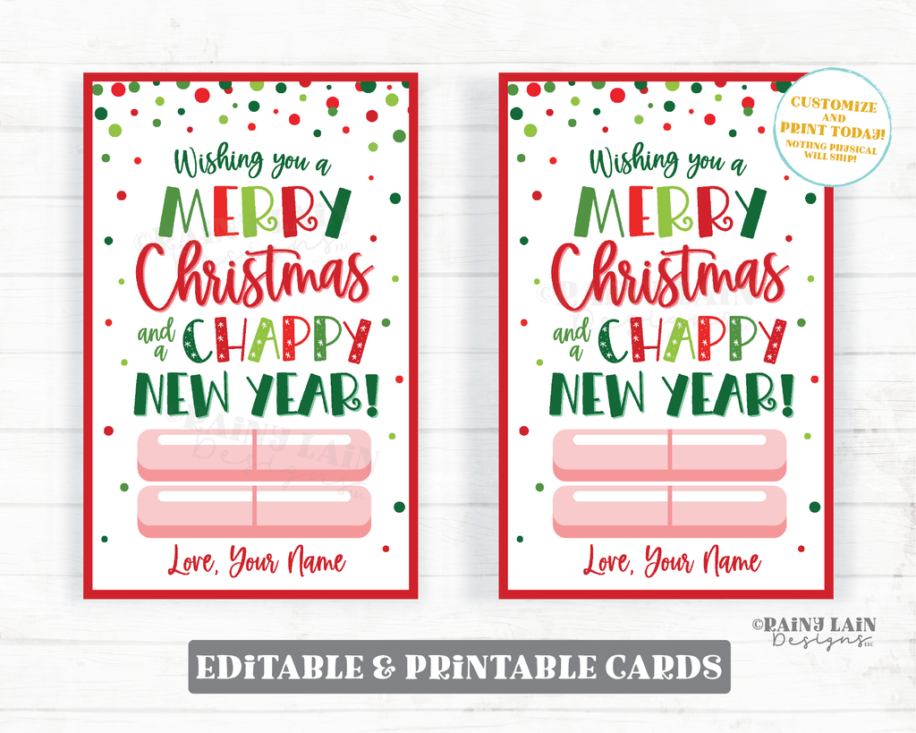 Merry Christmas and Chappy New Year Card Holiday Chapstick Christmas L – Rainy Lain Designs LLC merry-christmas-and-chappy-new-year-card-holiday-chapstick-christmas-l-rainy-lain-designs-llc
