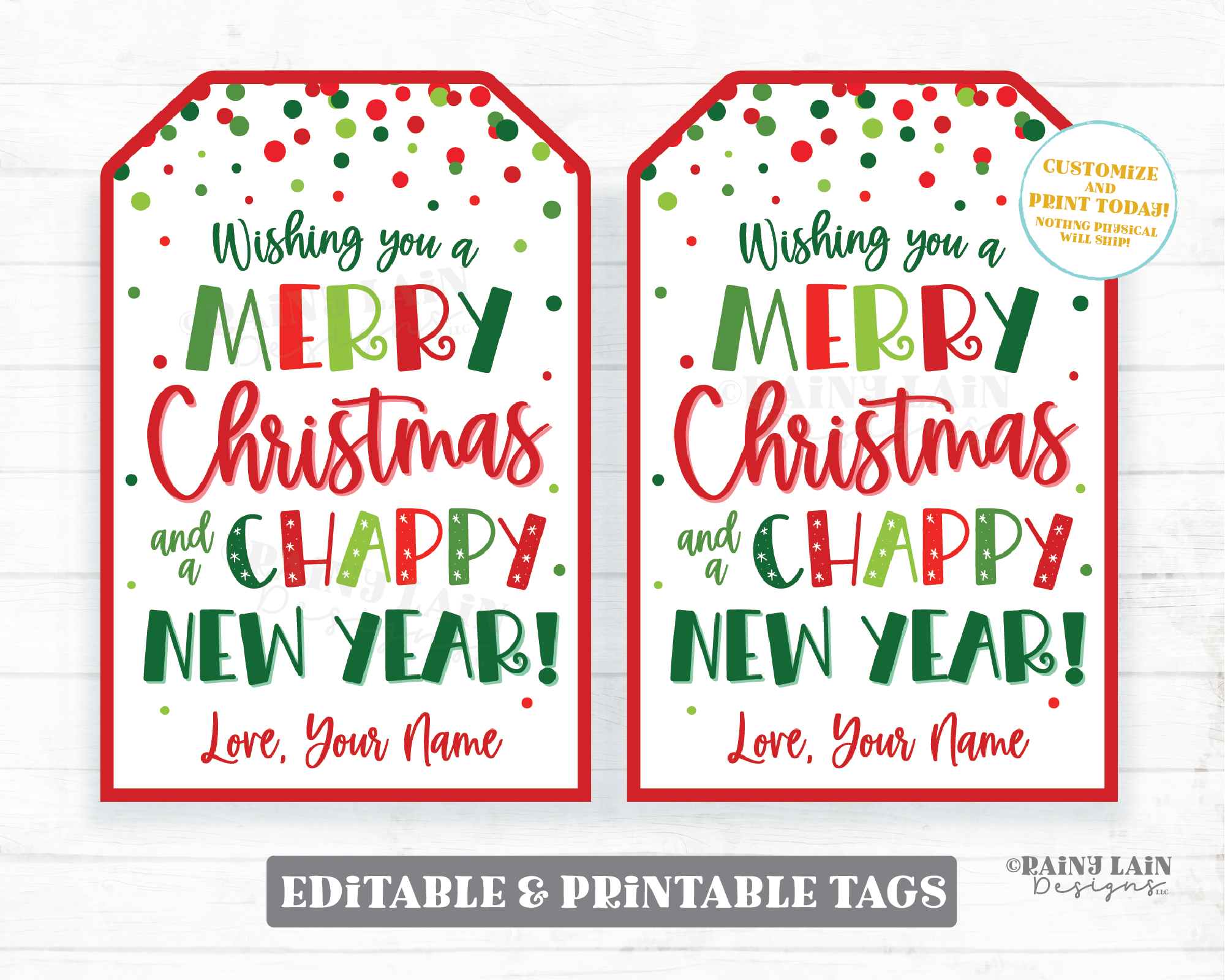 Merry Christmas and Chappy New Year Tag Holiday Chapstick Christmas Lip Balm Gift Tag Employee Appreciation Company Staff Teacher Classroom