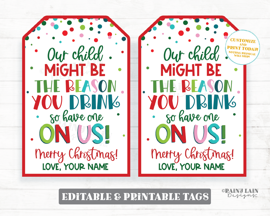 Drinking Printable Christmas Gift Tags Drinking Printable Christmas Gift Tags