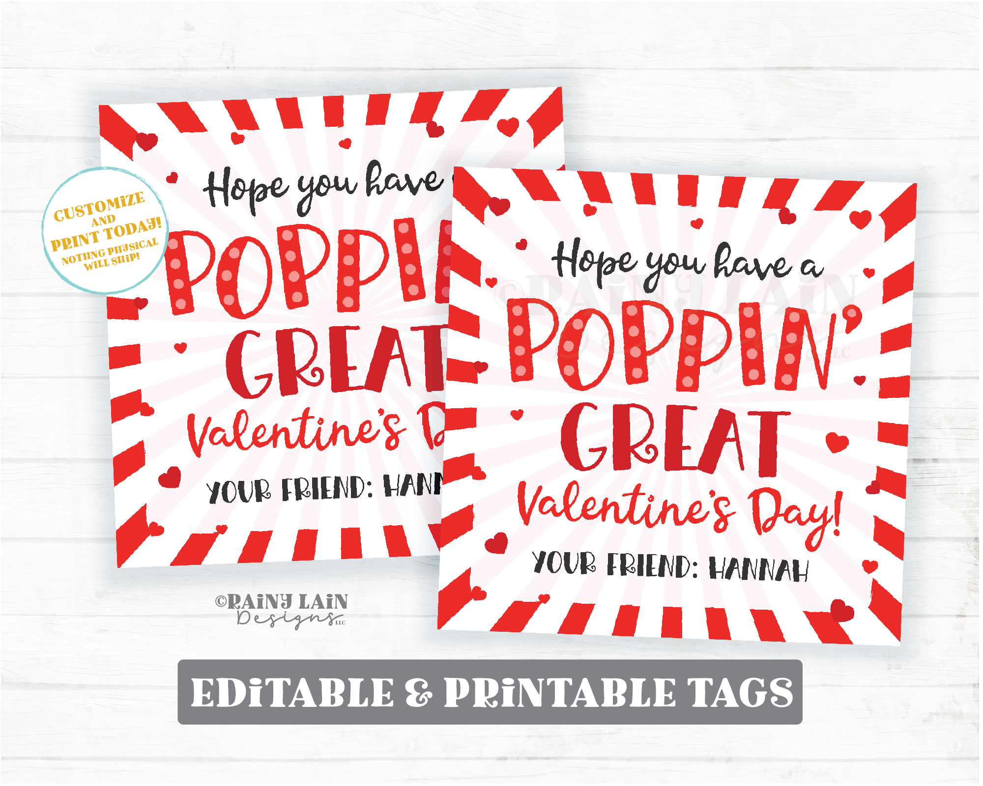 Poppin Great Valentines Day Pop Bracelet Gift Tag Popping Good Fidget Toy Valentine From Teacher Classroom Preschool Popcorn Non-Candy Favor