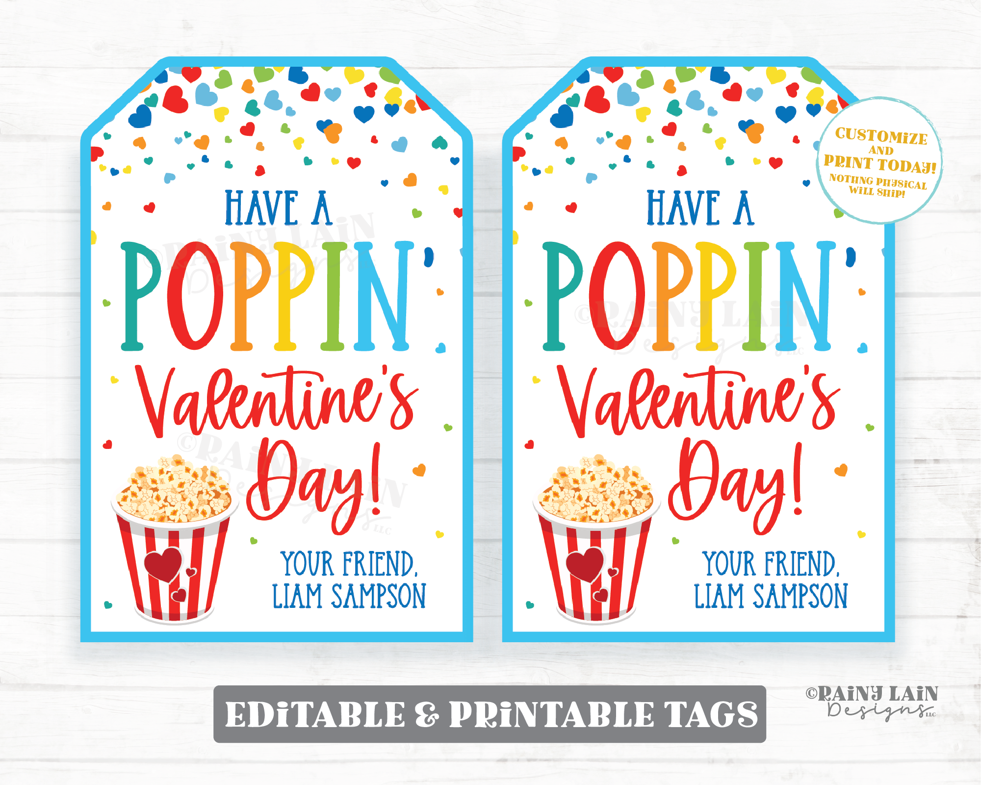 poppinvday popcorn blue image popcorn valentine printable free customizable! have a poppin