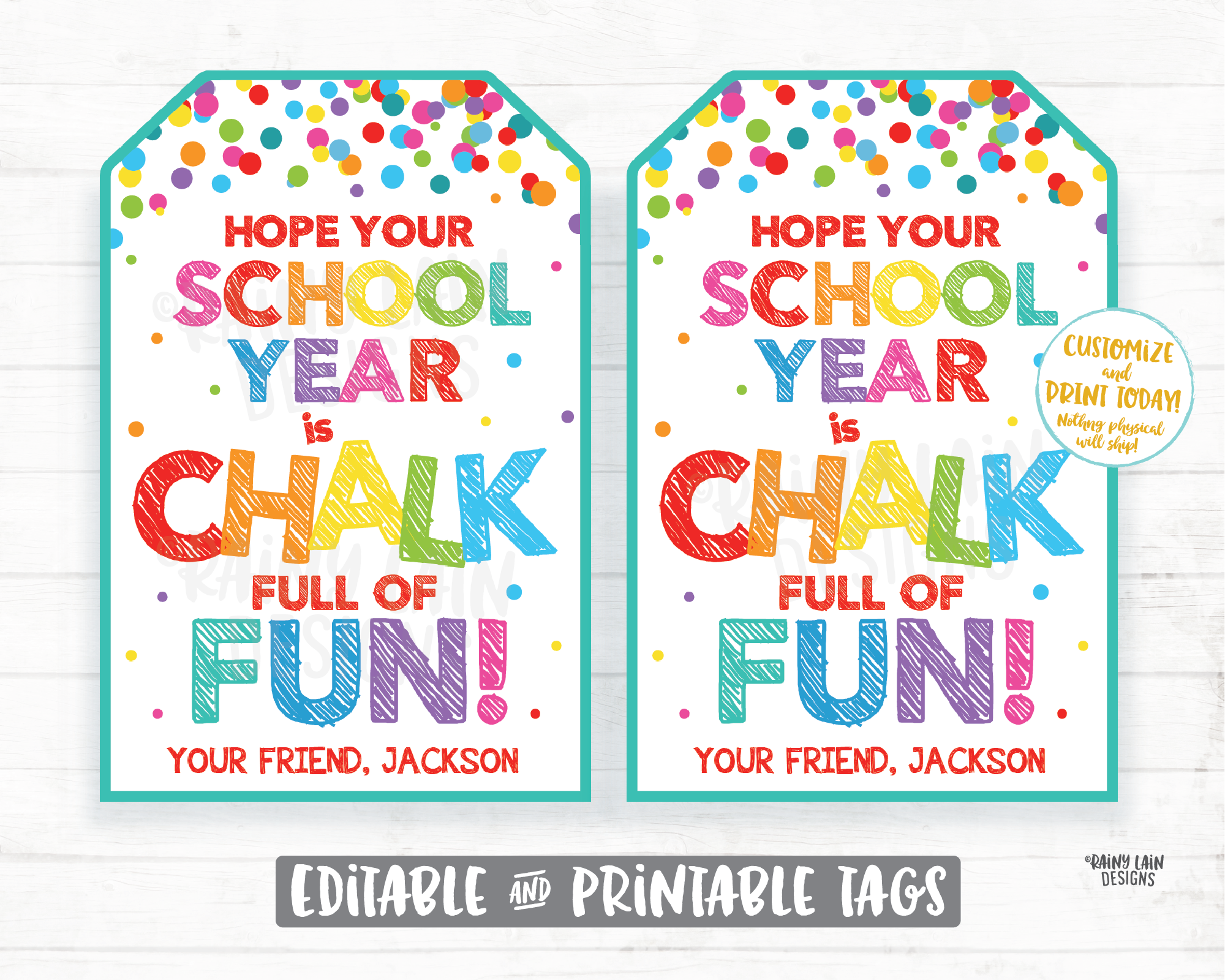 Hope your School Year is Chalk Full of Fun, Student welcome student teacher back to school first day kids classmate sidewalk chalk gift