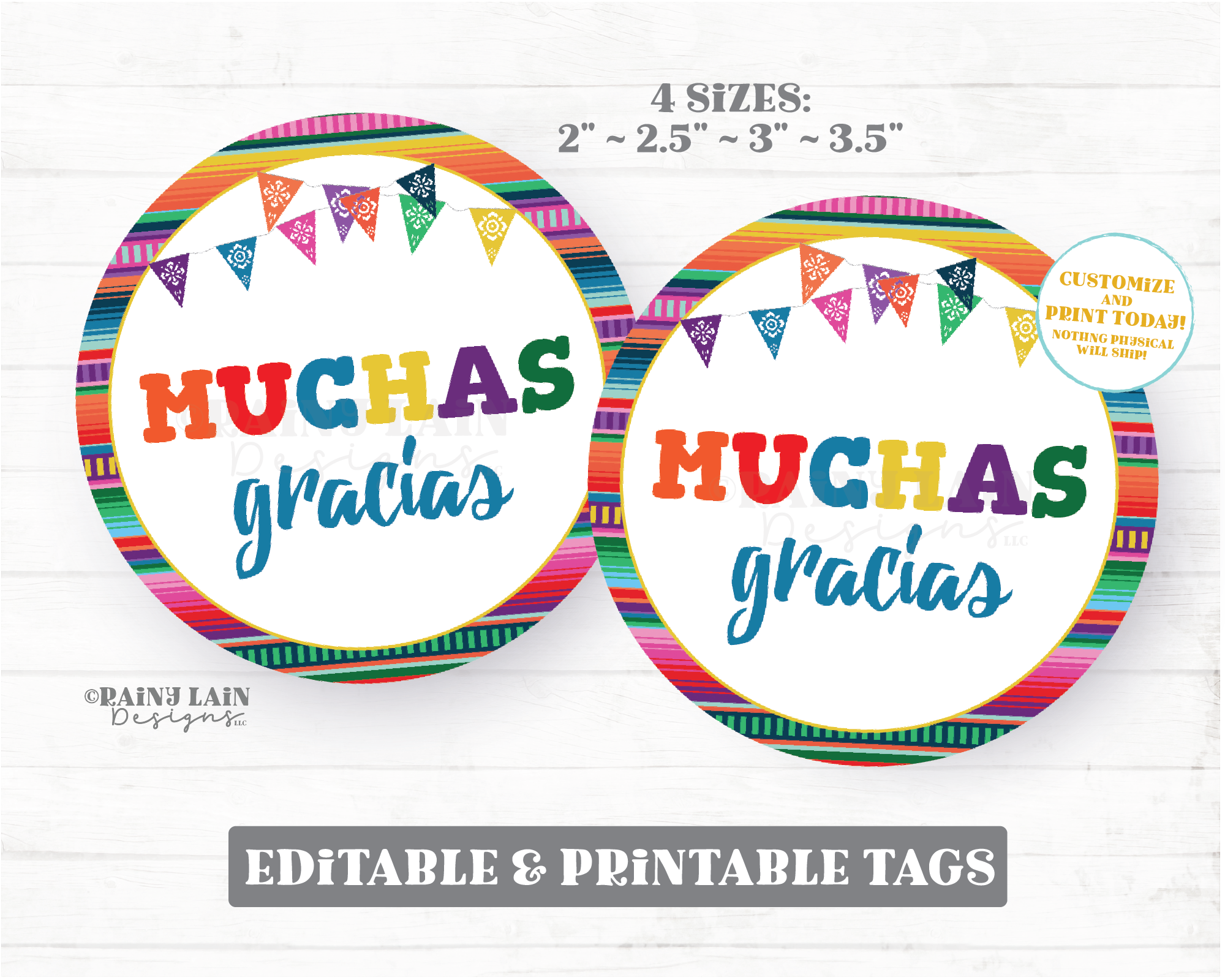 Fiesta Favor Tag Baby Shower Gender Reveal Taco Twosday Three-esta Bri – Rainy Lain Designs LLC for Free Printable Fiesta Thank You Tags