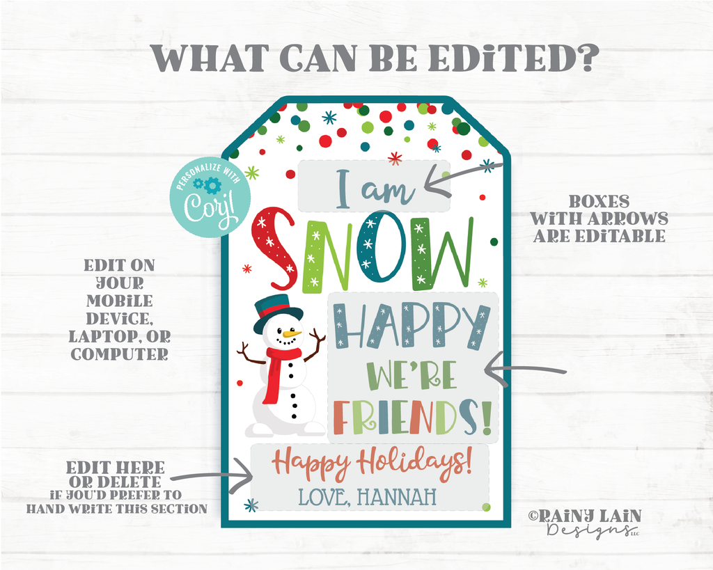 Editable Christmas Gift Tags - Printable Winter Holiday Labels