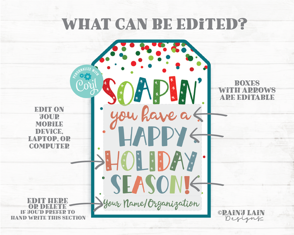 Soapin you have a Happy Holiday Season Tags Christmas Soap Gift Appreciation Handmade Staff Teacher Hand Soap Dish Soap Secret Exchange