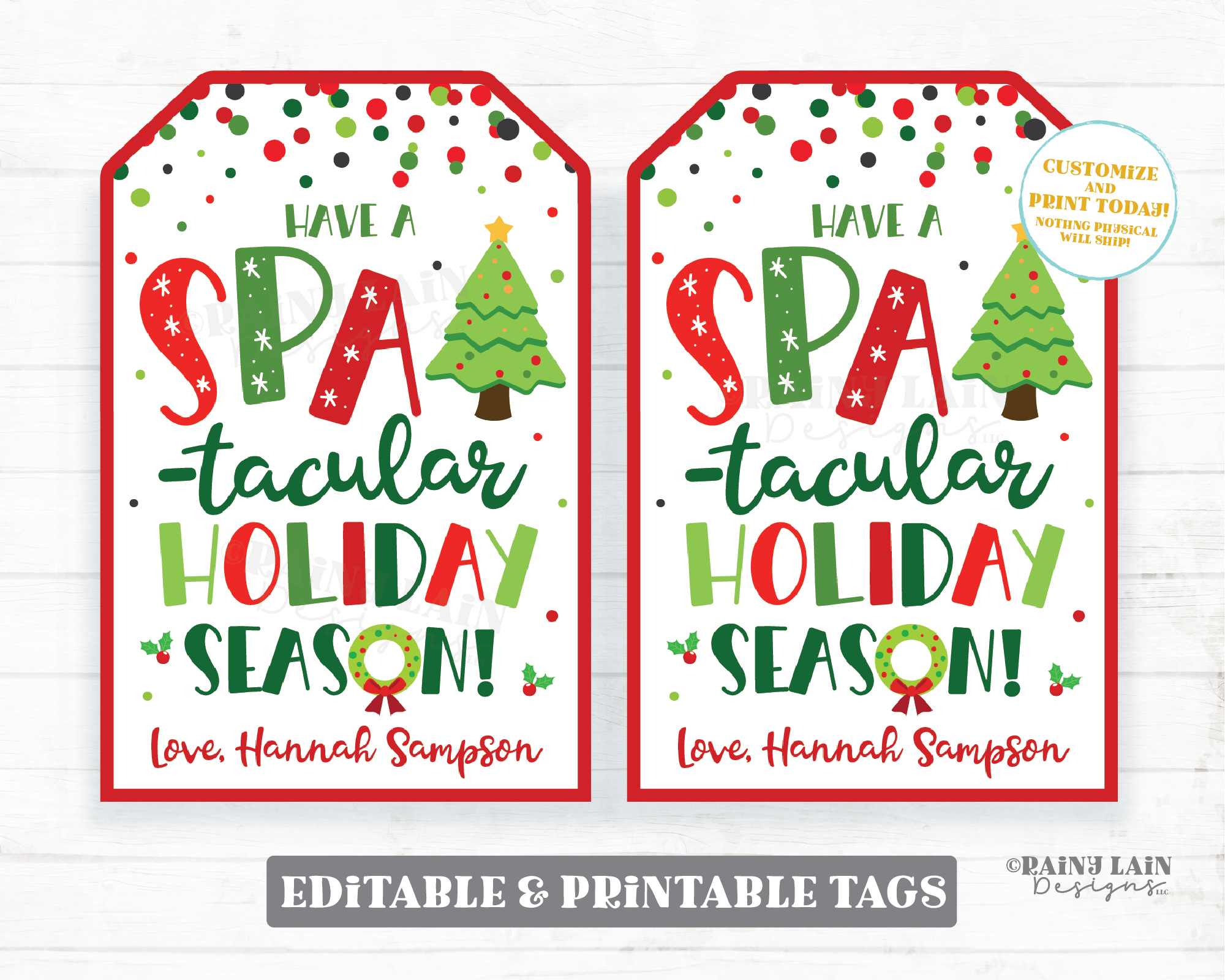 Spa-Tacular Holiday Season Tag Spa Christmas Gift Tag Beauty Appreciation Favor Tags Staff Teacher PTO Co-worker