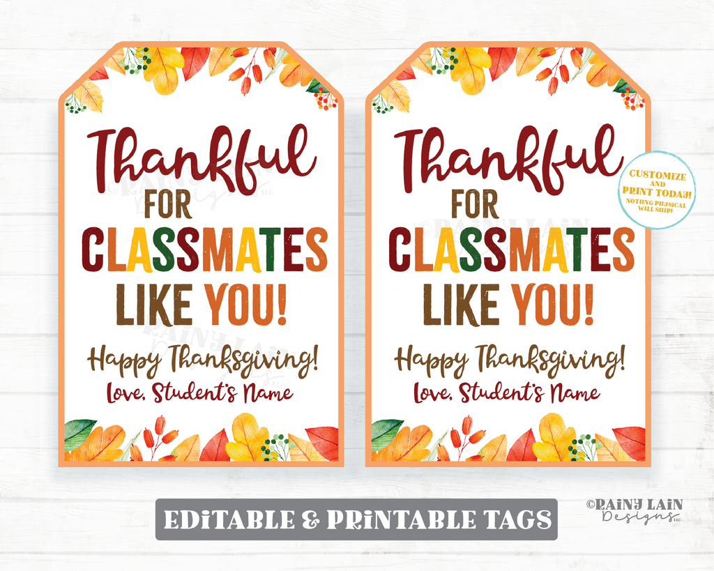 Thankful for Classmates Like You Tags, Thankful Tags, Pie Tags, Thanks – Rainy Lain Designs LLC thankful-for-classmates-like-you-tags-thankful-tags-pie-tags-thanks-rainy-lain-designs-llc