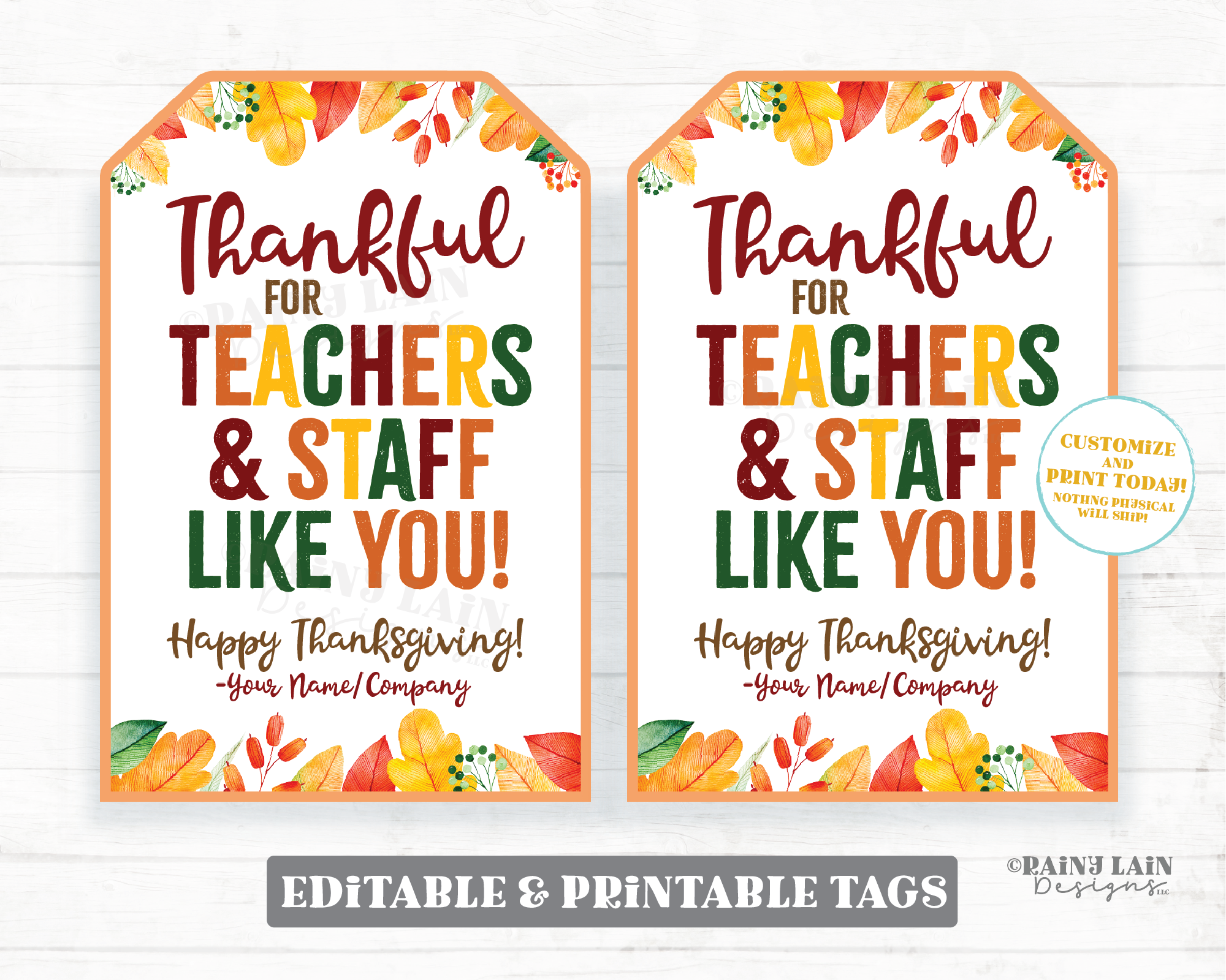 Teaching Staff Thank You Tags - Skip To My Lou Shop