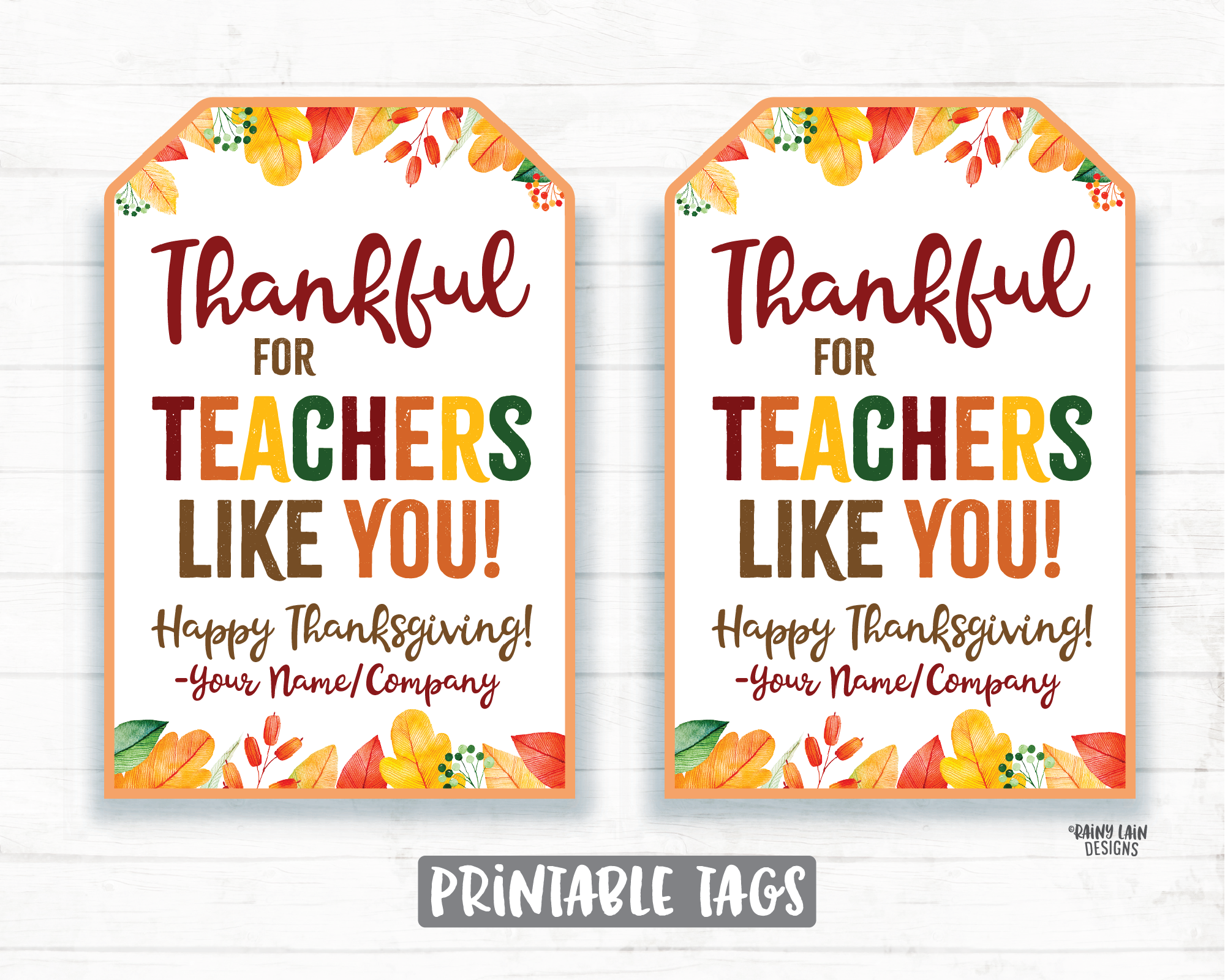 Thankful for Teachers Like You Tags, Thankful Tags, Pie Tags, Thanksgiving Gift Tag, Employee Staff Teacher Pie Tags PTO Teacher Gift Tag