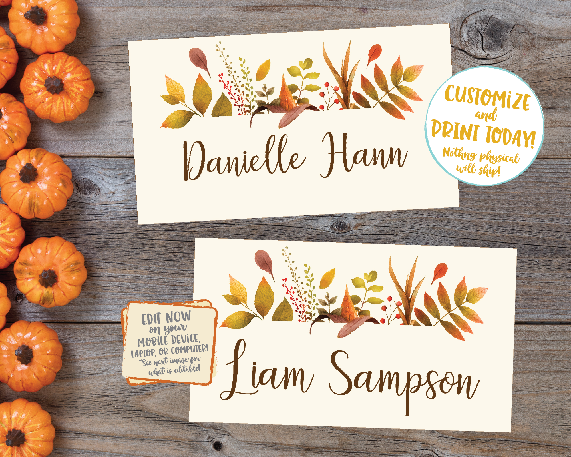 thanksgiving leafbracket placecards image editable thanksgiving place cards, thanksgiving name cards