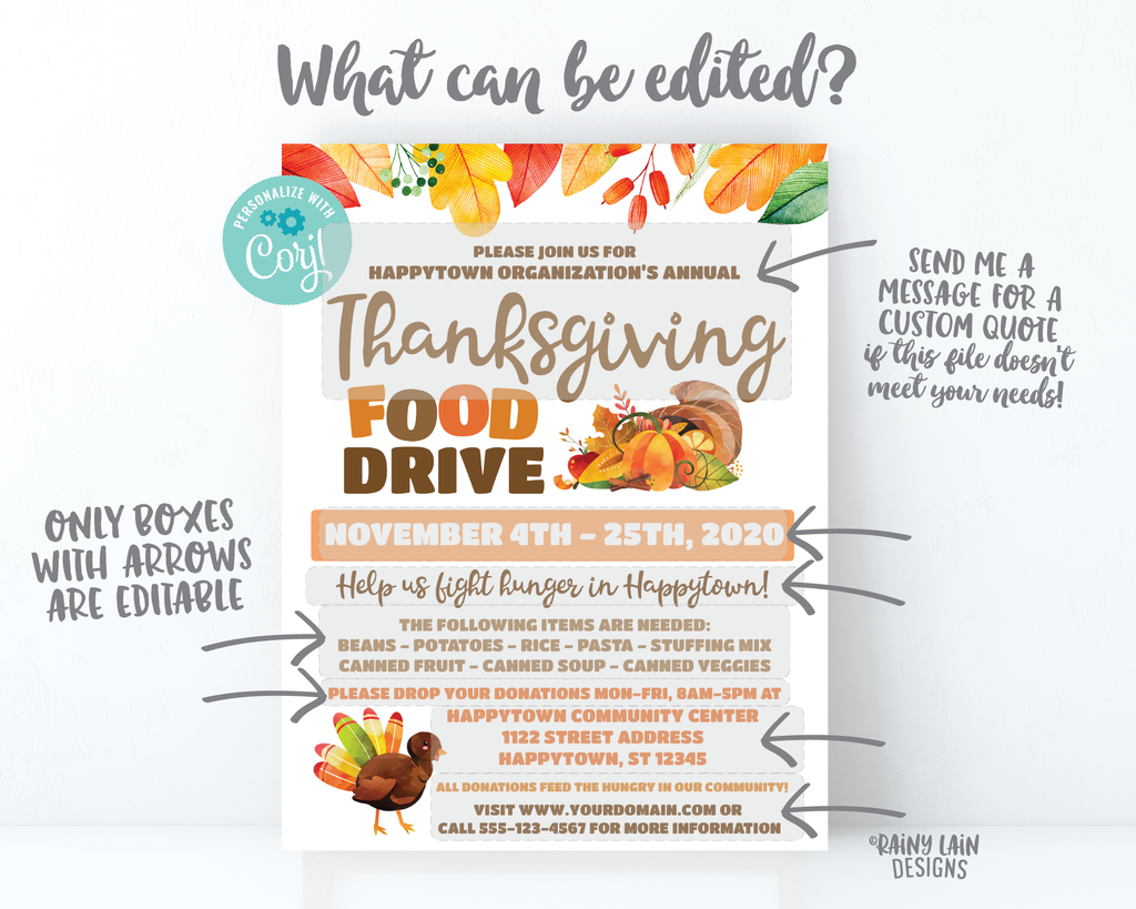 canned food drive flyer template