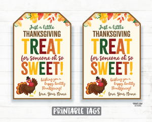 Thanksgiving Treat for someone sweet Tag Fall Appreciation Gift Tags Autumn Favor Tags Employee Company Essential Staff Teacher Thank you