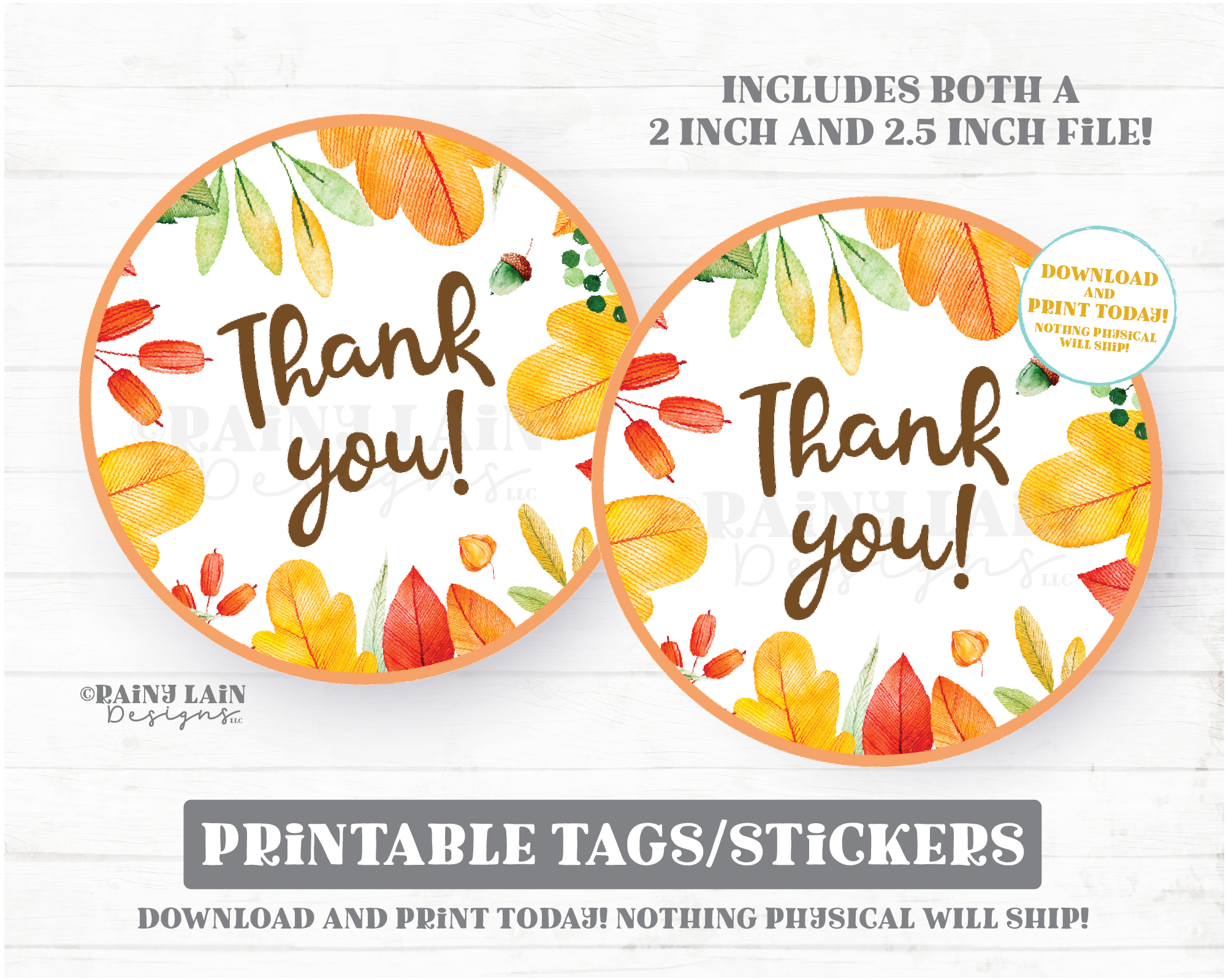 Fall Thank you Tags, Thank you Stickers, Bakery Cookie Treat Tag Schoo –  Rainy Lain Designs LLC