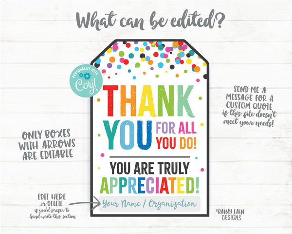 Thank you for all you do we truly appreciate you Tag Employee Appreciation Frontline Essential Worker Staff Corporate Teacher PTO School