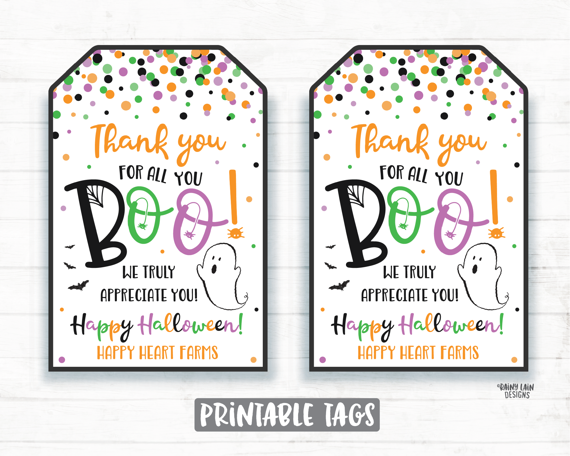 Thank you for all you boo Tag Halloween Tag Printable Halloween Tag Editable Favor Tag Halloween thank you tag Employee Teacher Staff School