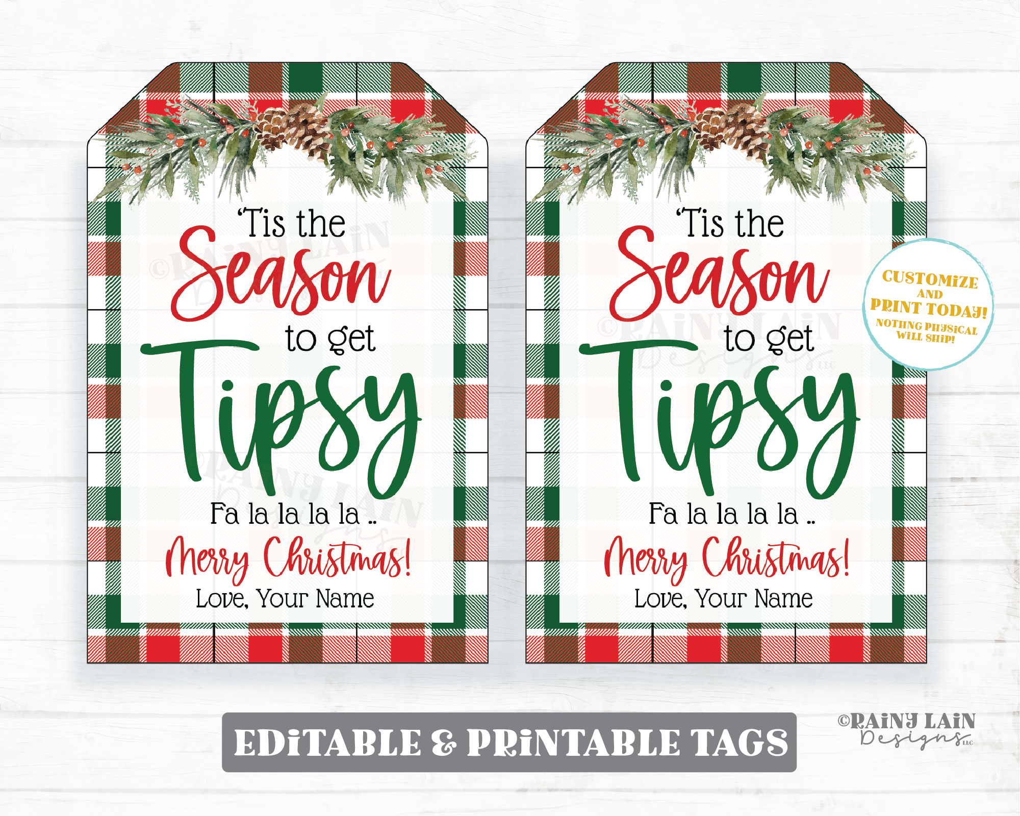 Tis the Season to get Tipsy Christmas Gift Tags Holiday Gift Tag Co-Worker Staff Teacher Appreciation Wine Beer Drink Spirits Liquor
