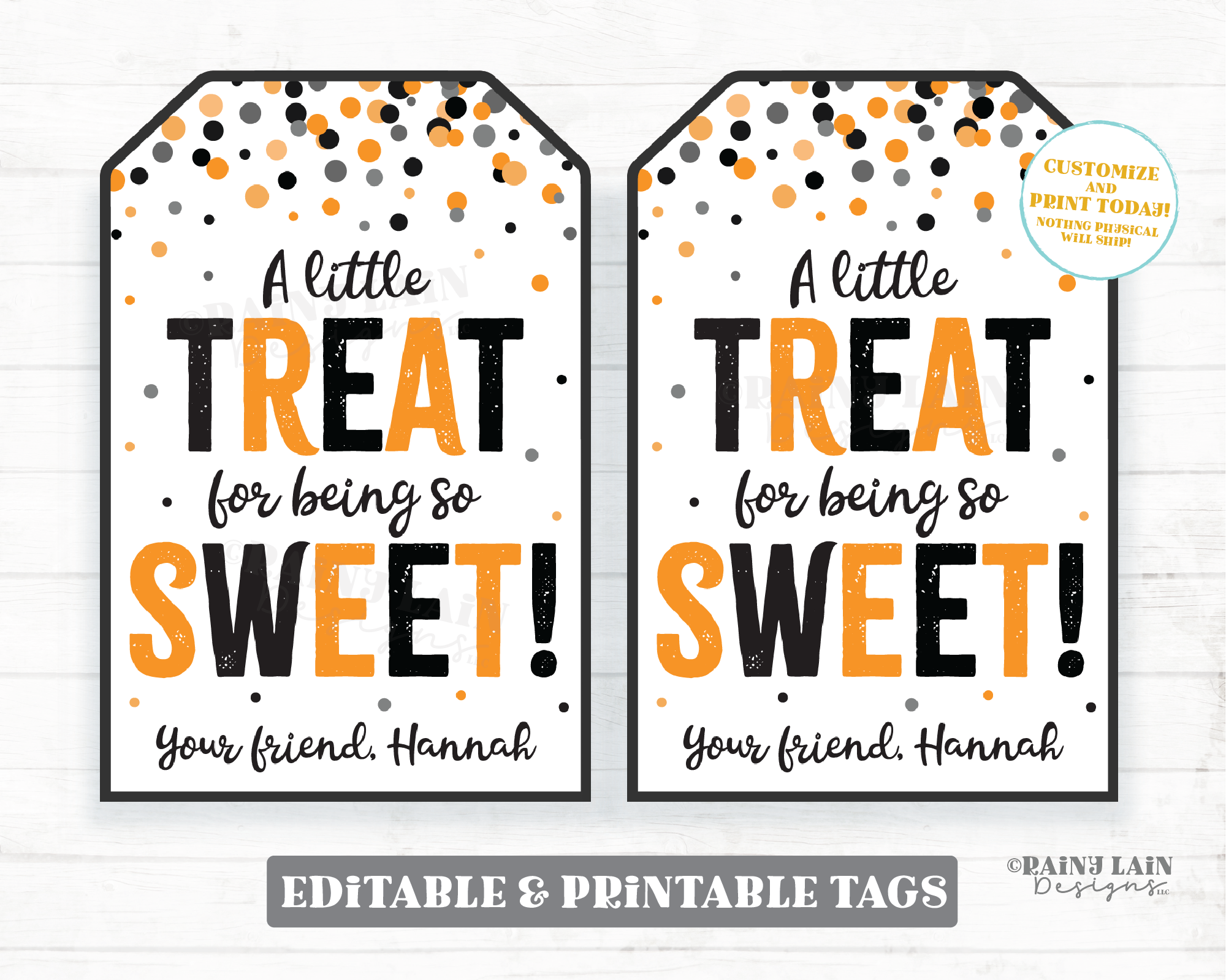 Halloween Treat for Someone Sweet Tag Appreciation Thank you Favor Teacher Halloween Gift Tags Staff Employee School Coach Co-Worker Student