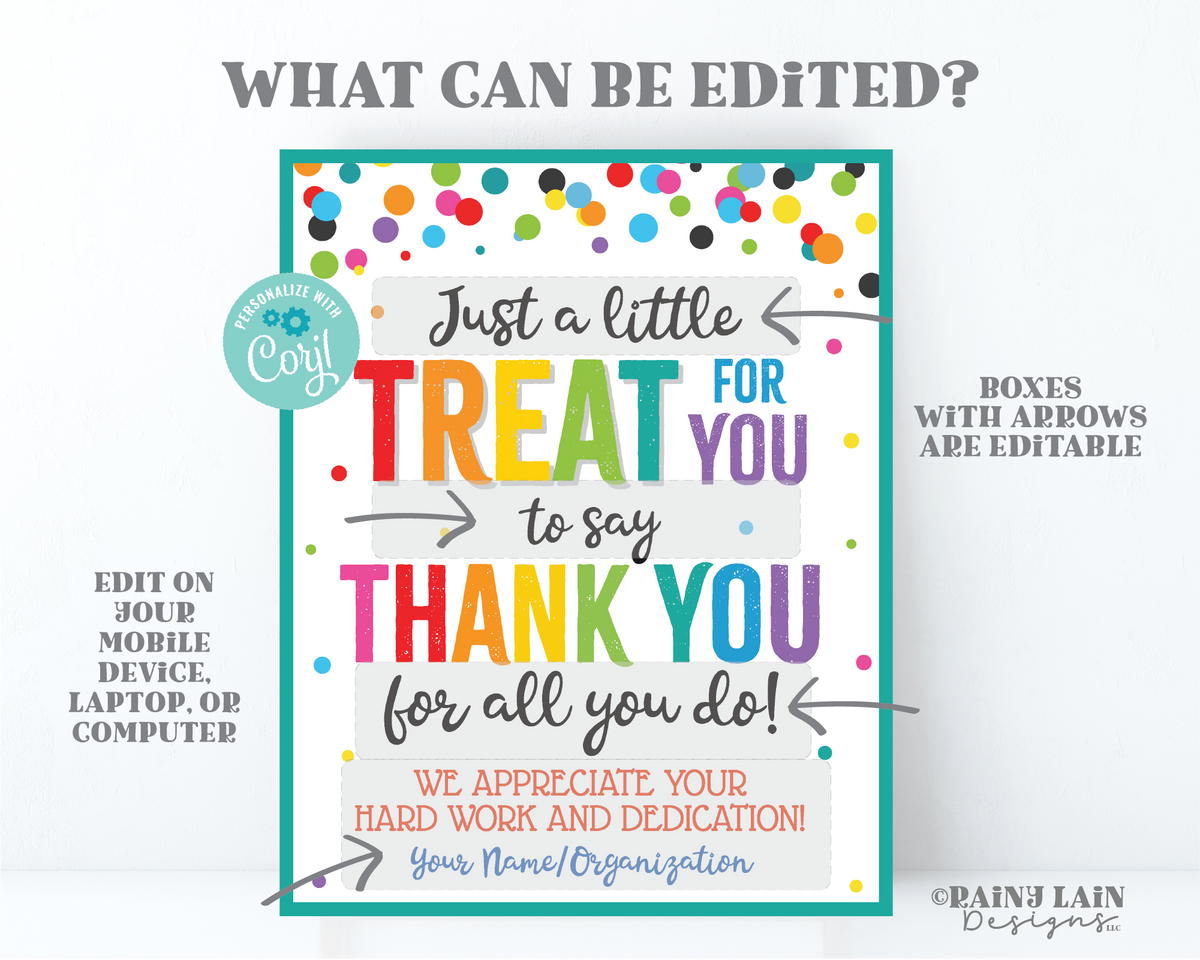 You Do Sign Treat for you to say Thank you for all you do Sign Employee Appreciati ...