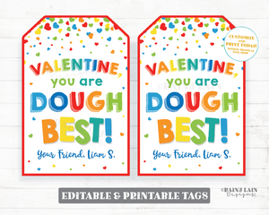 Valentine you are dough best Play Dough Clay Boy Craft Doh Valentine Preschool Editable Classroom Printable Kids Non-Candy Valentine Tags