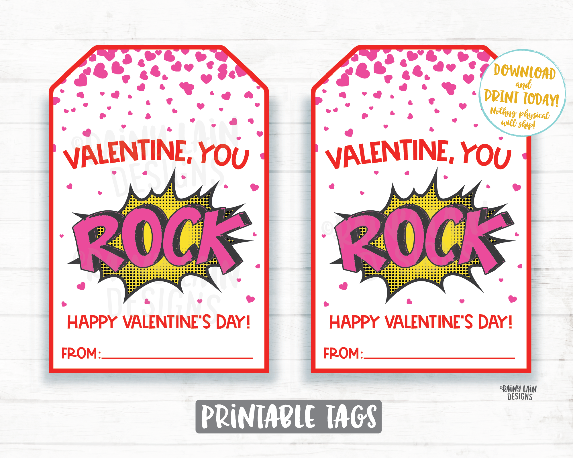 You Rock Valentine, Girl Superhero Valentine, Pop, Painted Rock, Rocks Valentine, Preschool Valentines Classroom, Printable Valentine Tags