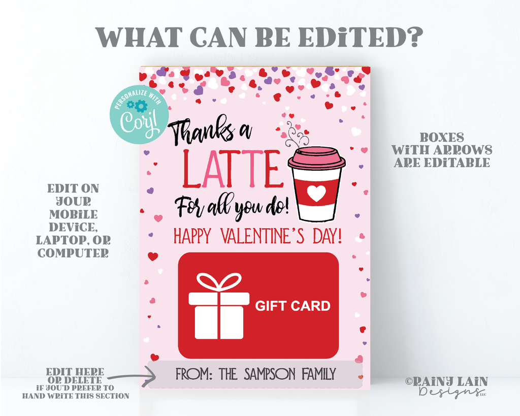 Teacher Coffee Valentine, Teacher Gift, Teacher Valentine, Gift