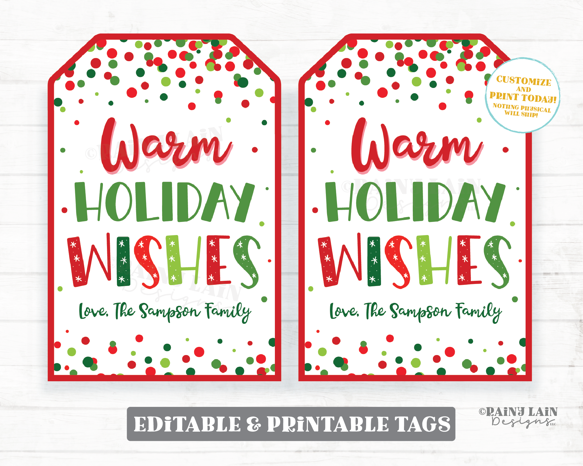 Warm Holiday Wishes Tag Christmas Treat Thank you Tag Holiday Appreciation Gift Christmas Favor Employee Company Staff Teacher Cozy Warmer