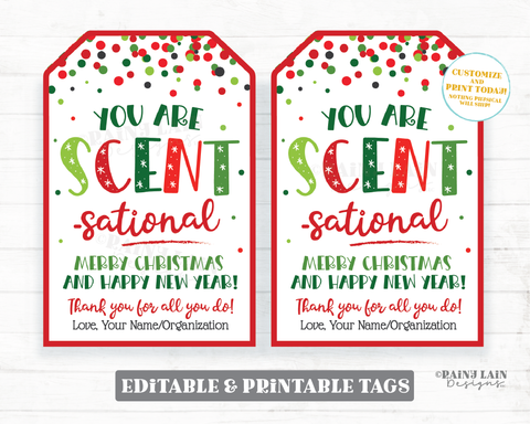 You are Scent-sational Tag Christmas Gift Holiday Staff Appreciation Teacher PTO Thank you Potpourri Candle Handmade Bath Essential Oils