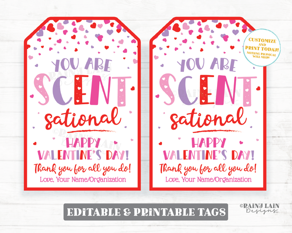 You are Scent-Sational Tag Valentine's Day Staff Appreciation Teacher PTO Thank you Potpourri Candle Handmade Bath Essential Oils Non-Candy