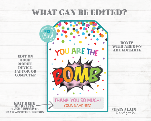 You're the Bomb Valentine Birthday Thank You Bath Bomb Appreciation Gift You are Staff Student Teacher Preschool Classroom Kids Non-Candy